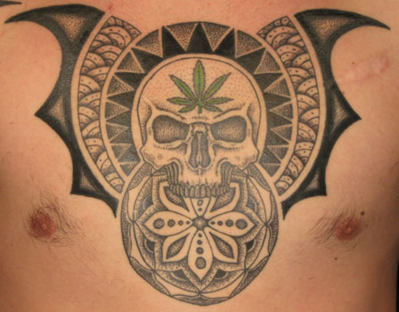 Tattoos - Tribal tattoos - dotwork skull