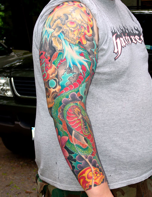 japanese tattoo sleeve. full japanese sleeve