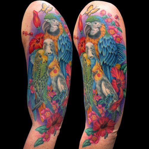 Tattoos - Exotic Birds Tattoo - 49844
