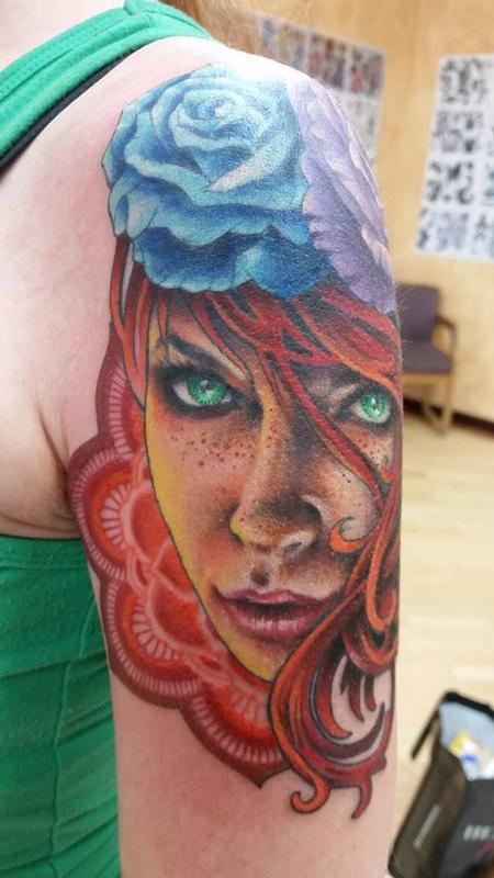 Tattoos - Realistic Lady Head - 103746