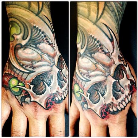 Ron Earhart - Skull hand tattoo