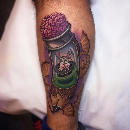 Tattoos - Pencil bottle with brain - 112160