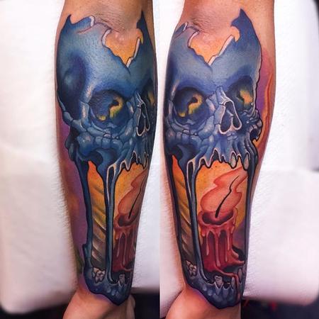 Tattoos - skull candle tattoo - 112161