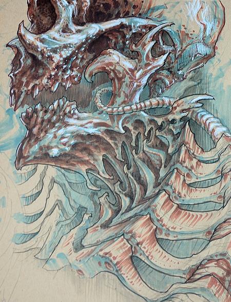 Tattoos - Skull s'plode neck - 69981