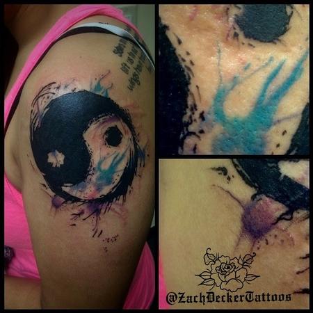 Tattoos - Watercolor YinYang  - 128206