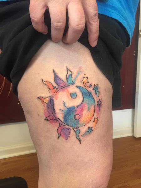 Watercolor yingyang  Design Thumbnail