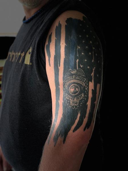 Tattoos - blue line badge - 133665