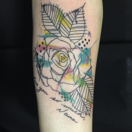 Tattoos - Rose water color - 117272