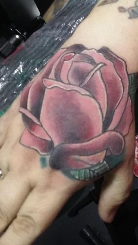 Tattoos - Hand rose - 108594