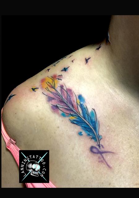 Tattoos - Watercolor feather - 119011