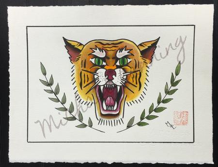 Michael Lanning - Tiger watercolor on arches