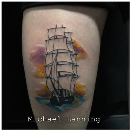 Tattoos - Sunset ship - 120077
