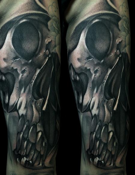 Mike Demasi - Black and Gray skull Tattoo
