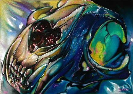Mike Demasi - Bobcat Skull Prismacolor Pencil Art By Mike DeMasi 