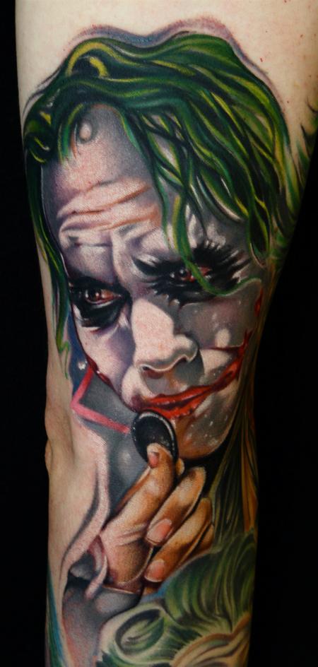 Mike Demasi - Heath Ledger Joker Color Portrait Tattoo Mike DeMasi