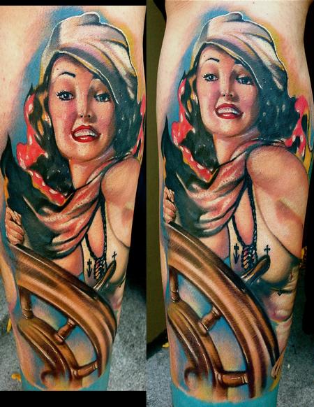 Mike Demasi - Sailor Pinup color Tattoo