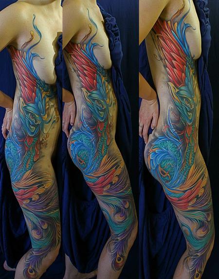 Mike Demasi - Peacock color Tattoo