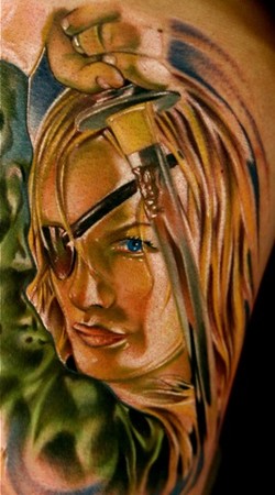 Mike Demasi - color portrait elle driver kill bill attoo