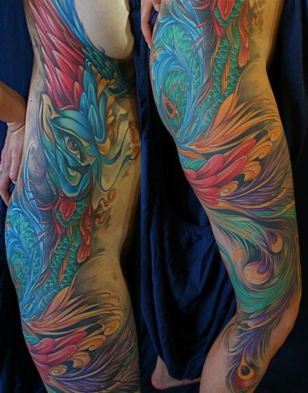 Mike Demasi - Peacock color Tattoo