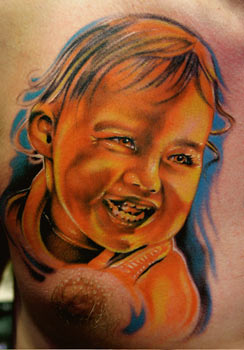 Mike Demasi - baby portrait tattoo