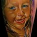 Tattoos - realistic color portrait of a little girl tattoo - 43899
