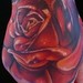 Tattoos - color red rose hand tattoo. - 43890