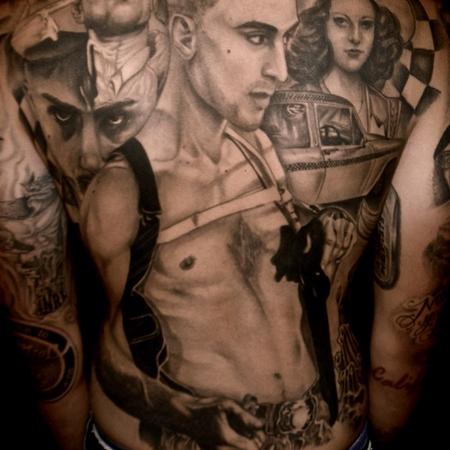 Big Gus - black and grey back piece of movie 