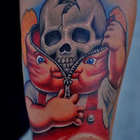 Aric Taylor The Dark Horse - colored Bony Tony garbage pail kid tattoo