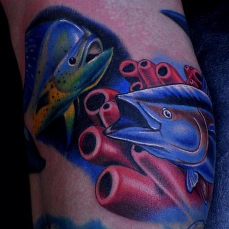 Aric Taylor The Dark Horse - colorful portrait fish tattoo