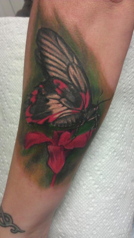 Big Gus - colorful realistic portrait of a butterfly tattoo