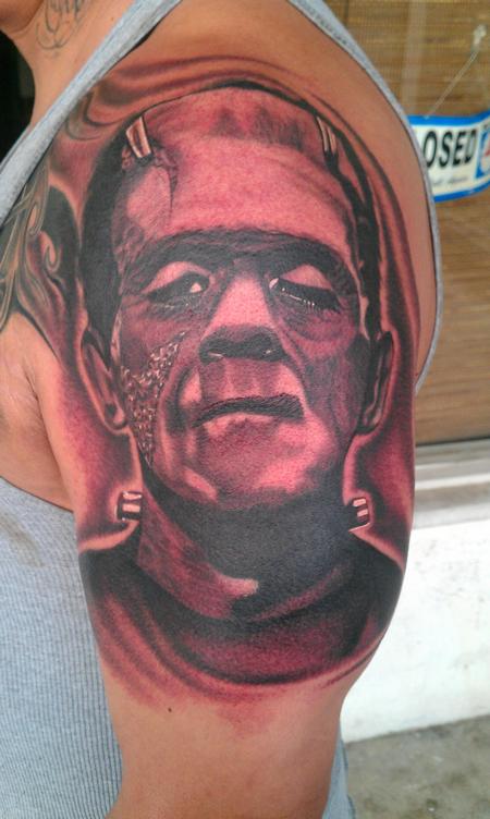 Scott Grosjean - black and grey realistic frankenstein portrait 