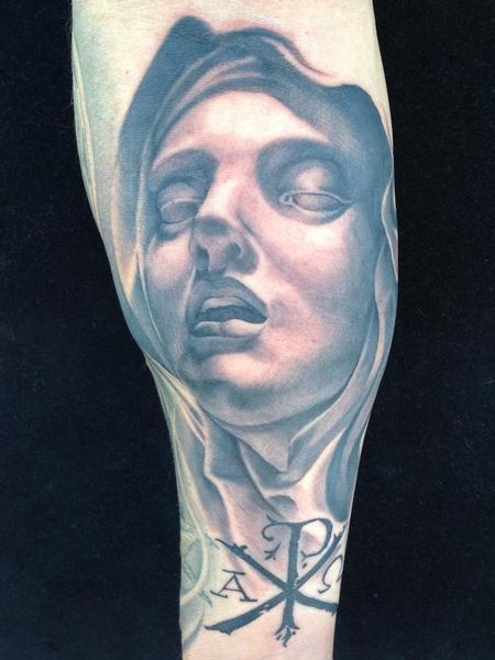 Tim Mcevoy - Black and Grey virgin mary tattoo, Tim McEvoy Art Junkies tattoo