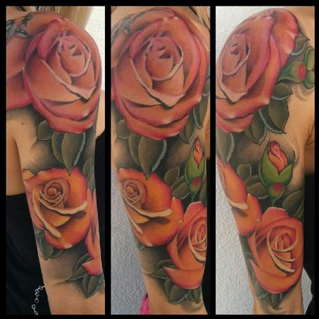 Tim Mcevoy - colored realistic roses tattoo