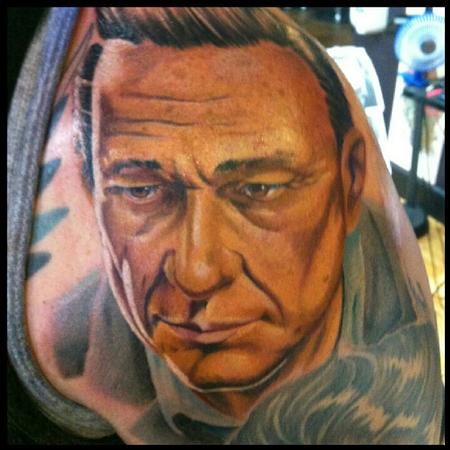 Tim Mcevoy - Color realistic portrait of Johnny Cash tattoo