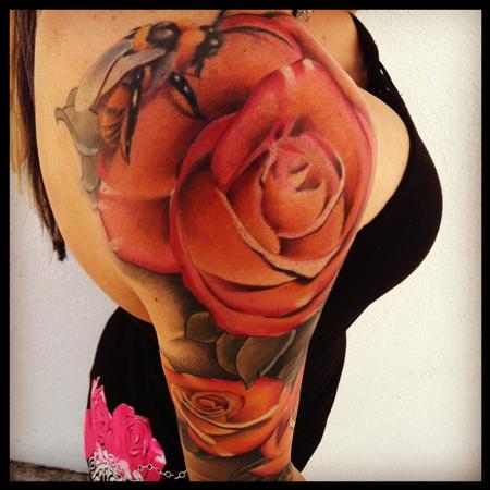 Tim Mcevoy - colored realistic roses tattoo