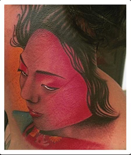 Tattoos - Color Geisha face tattoo, Scott Grosjean Art Junkies Tattoo  - 94895