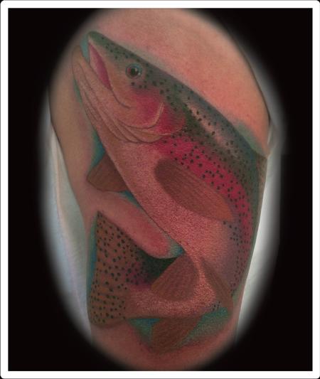 Scott Grosjean - realistic color fish tattoo, Scott Grosjean Art Junkies tattoo