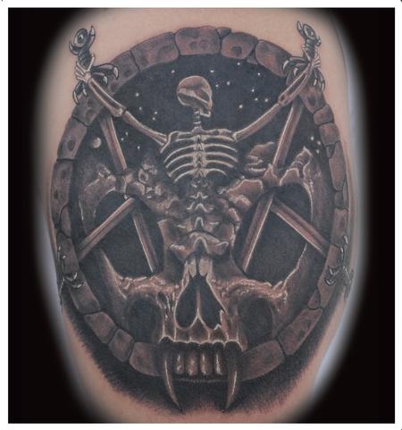 Scott Grosjean - Realistic black and gray tattoo, Scott Grosjean Art Junkies Tattoo