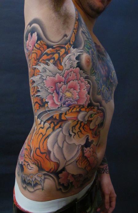 Art Junkies Tattoo Studio : Tattoos : Traditional Asian : Tiger and lotus  Tattoo