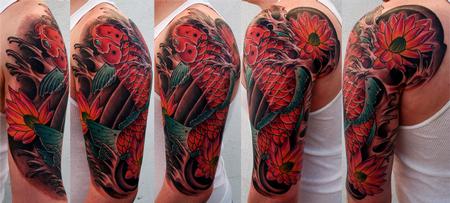 Art Junkies Tattoo Studio : Tattoos : Color : Koi Fish Half Sleeve Color  Brent Olson Art Junkies Tattoo