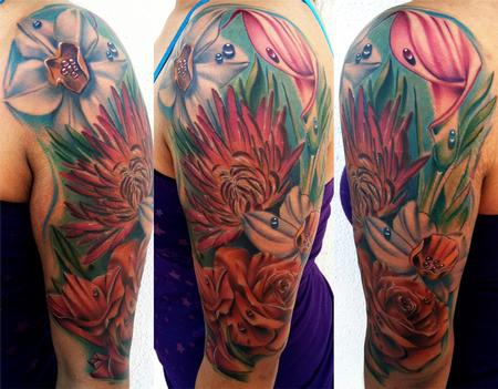 Flower Tattoo Half Sleeve