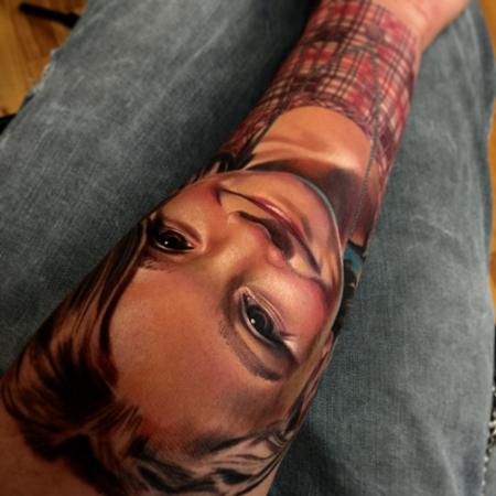 Brent Olson - Realistic color portrait tattoo, Brent Olson Art Junkies Tattoo 