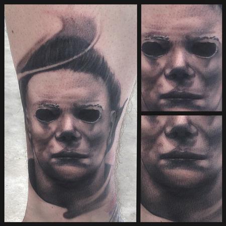 Ryan Mullins - Black and Grey Portrait of Michael Meyers