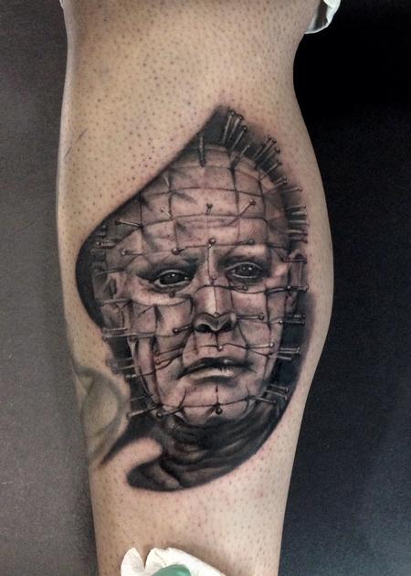 Ryan Mullins - Black and Grey Portrait of Pinhead