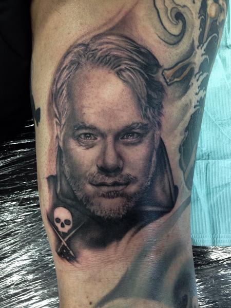 Ryan Mullins - Black and Grey Portrait of Phillip Seymor Hoffman