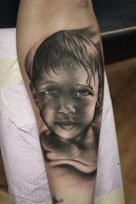 Ryan Mullins - Black and Grey Portrait Tattoo