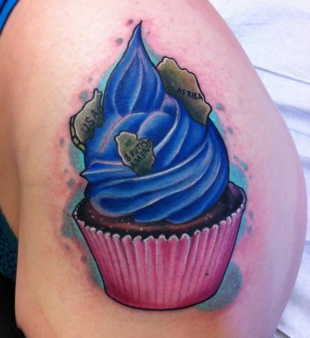 Mike Riedl - color cupcake tattoo by Mike Riedl Art Junkies Tattoo