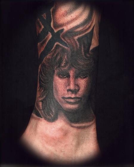 Scott Grosjean - Jim Morrison Portrait Tattoo