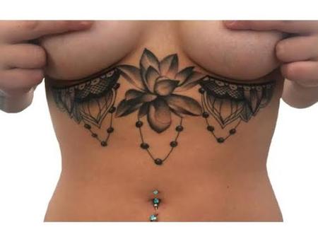 Frichard Adams - Black and Gray sternum tattoo, Frichard Adams Art Junkies Tattoo 