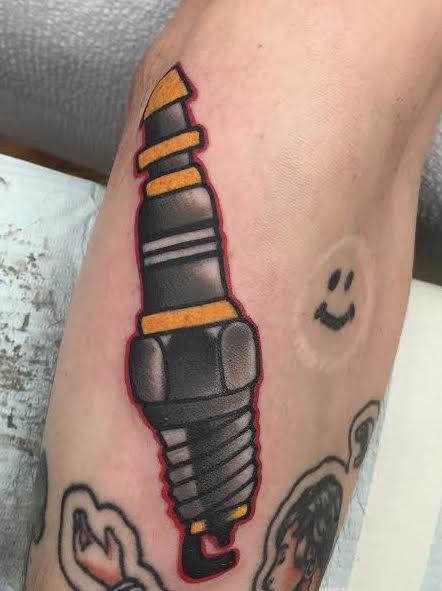 Tattoos - Traditional color spark plug tattoo. Gary Dunn Art Junkies Tattoo  - 103902